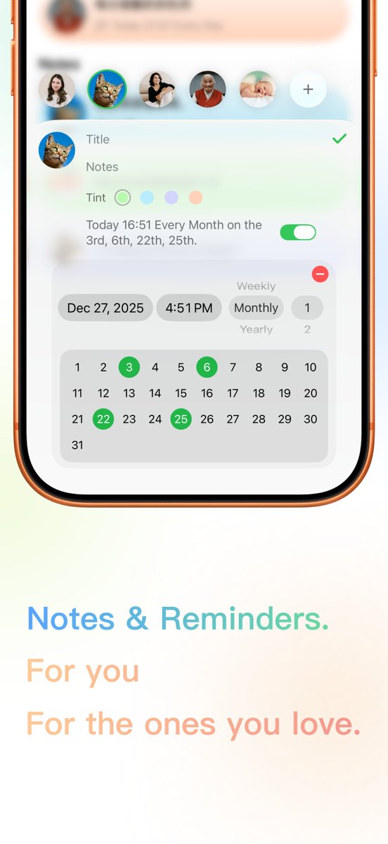 jun7ingx's tweet photo. Introducing Echo: Todo For Love.  A great todo &amp; reminder app for your daily planning. In Echo, every todo becomes warm and meaningful with a custom avatar. Just start recording your days. 👏 
#iOSDev #iOS #SwiftUI #AppOfTheDay #NewApp #Productivity #BuildInPublic #ASO #AppDev https://t.co/eQDR5mAvgh