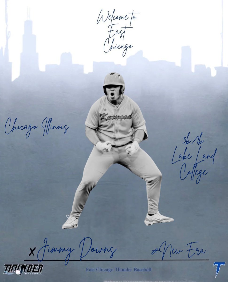 EChicagoThunder's tweet image. OFFICIAL: East Chicago Thunder Signing⚡

The East Chicago Thunder are proud to announce the signing of INF Jimmy Downs. Downs, currently a freshman at Lake Land College will be making his Thunder debut this summer!

Welcome to East Chicago, Jimmy! 
#NewEra
