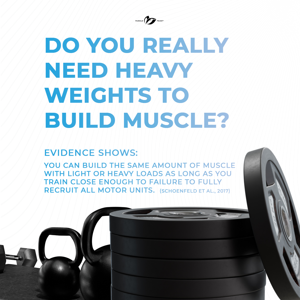 musclefeast's tweet image. Heavy vs. light weight? 😎

Doesn’t matter. Effort does. 

Push your sets near failure, recruit all your fibers, and growth follows. 💪

Learn more in our latest blog.
👉 Read now at musclefeast.com/blogs/news

#MuscleFeast #TrainSmart #Muscle #FitnessTips #Health #Workout