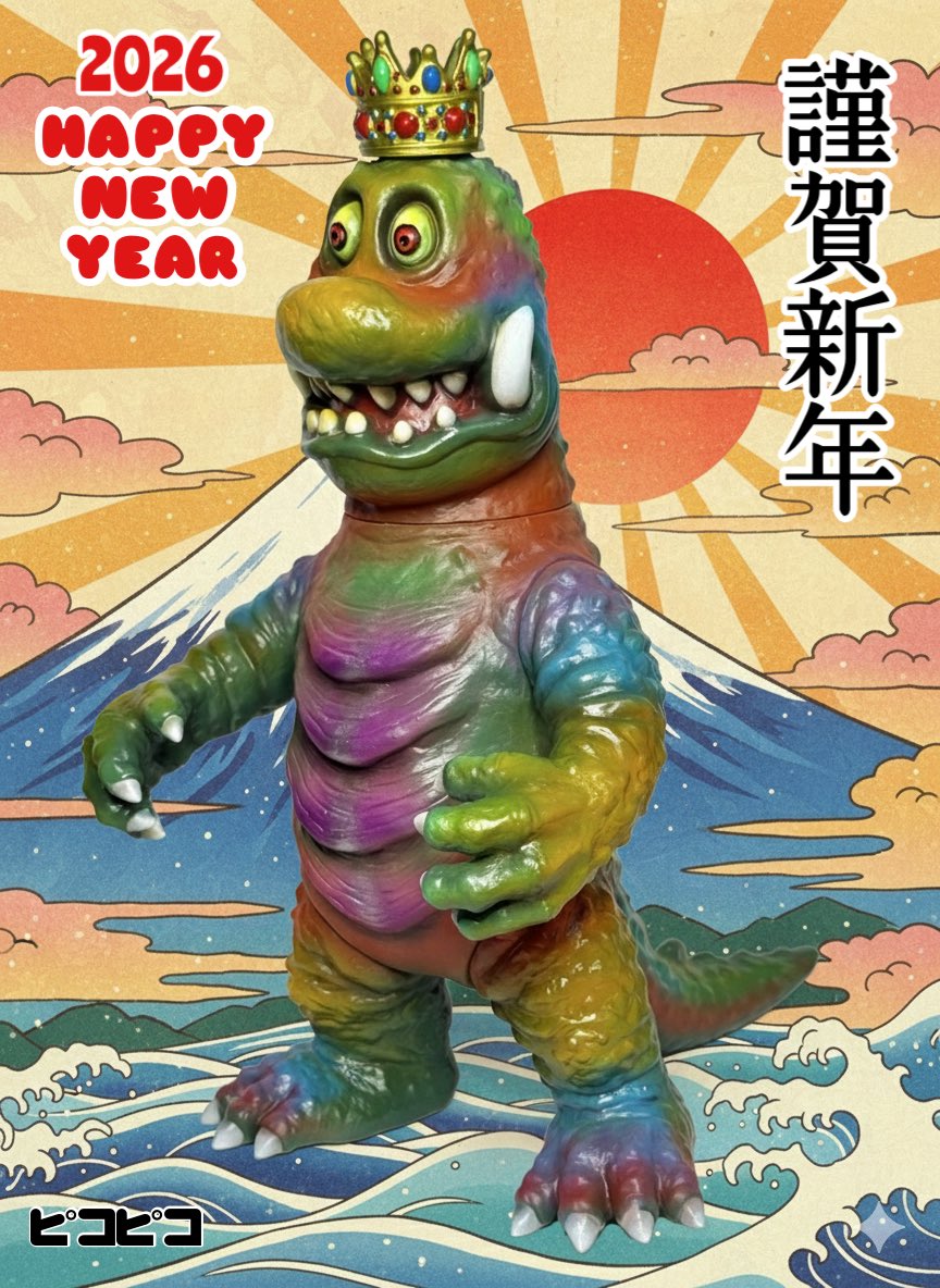 1月4日大怪獣サロン初売り 怪獣大王ピコピコカスタム 令和八年 年賀