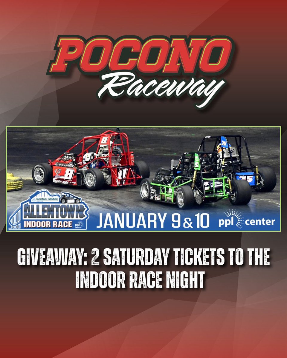 📅 Mark your calendars!

Join us on January 9 &amp; 10 at <a href="/IndoorAutoRacin/">Indoor Auto Racing</a> at the PPL Center in Allentown, PA! 🏁

Stop by our table and say hi!👋

👍 Like and 🔁 repost this post for a chance to win two (2) tickets to the Saturday, January 10 event!