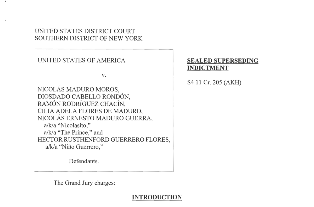 maibortpetit's tweet image. 🧐Nueva acusación federal contra Nicolás Maduro, Nicolasito Maduro Guerra, Ramón Rodríguez Chacín, Héctor Guerrero y Cilia Flores por delitos de #narcotráfico