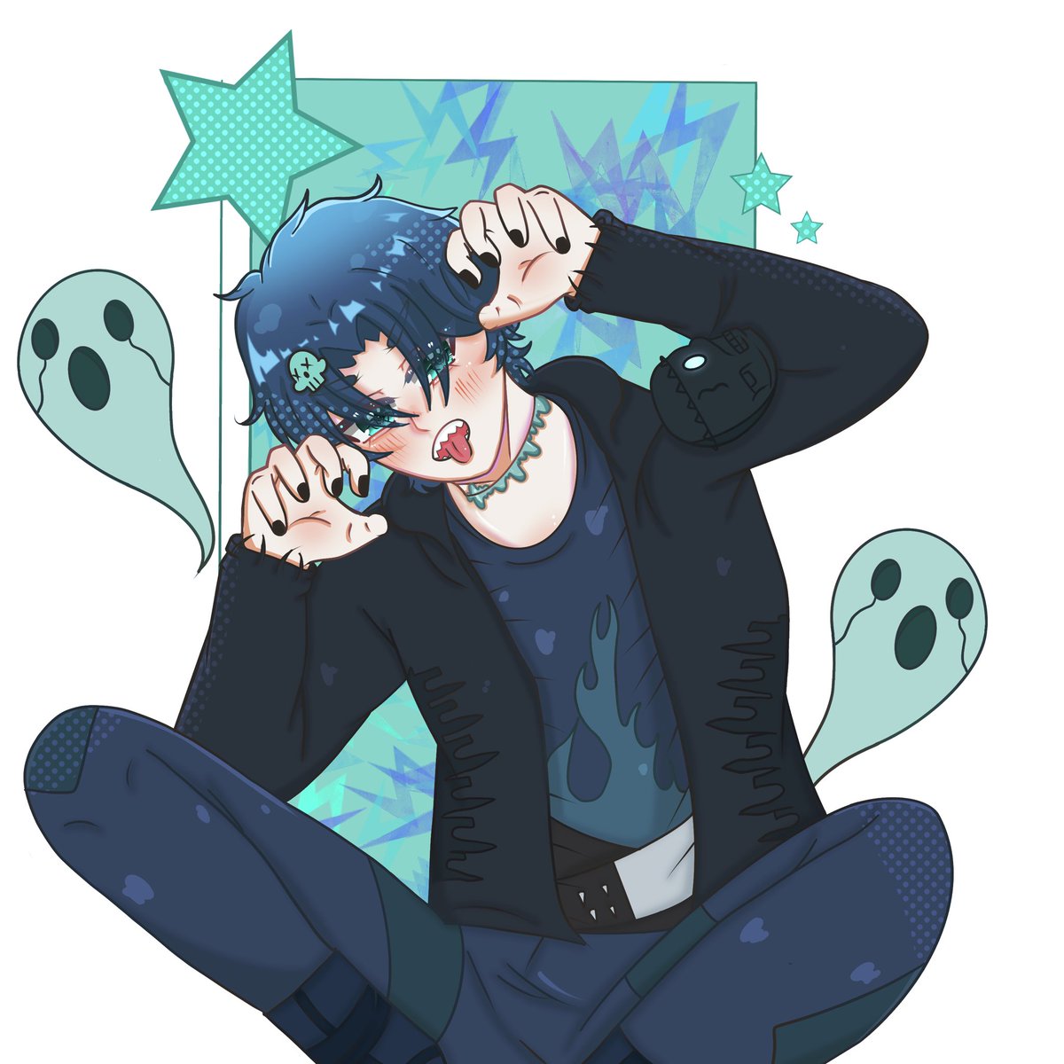 FIRST ART PIECE OF THE YEAR—
Thinking about doing two friend pieces a month, I always enjoy drawing for others over myself and I’ve had so much fun every time I get to play with <a href="/FennieFenris/">Fennie Fenris 🗣️</a> 

SOOOOOOOO here’s a goo guy (and been experimenting still with my rendering)