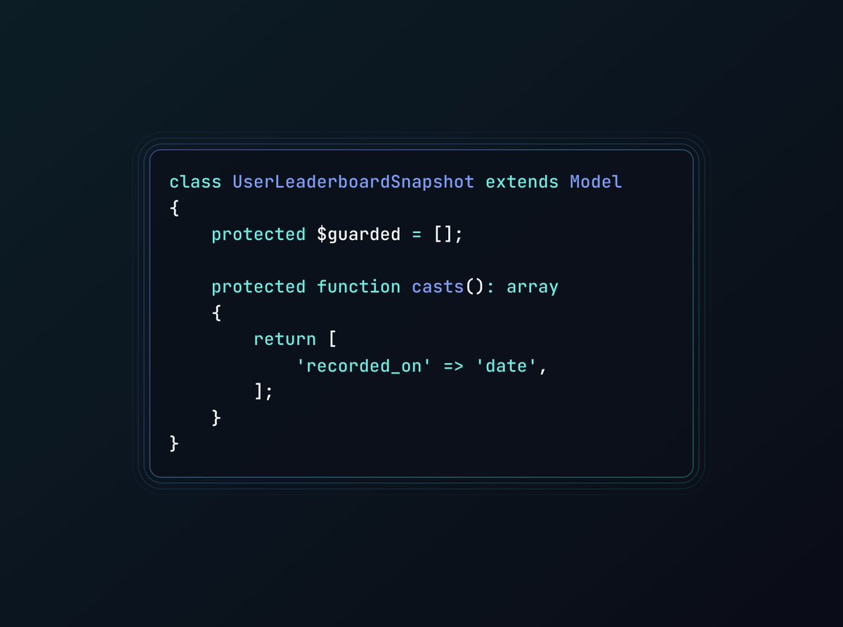 laracasts's tweet photo. If AI generates any code in your Laravel app that does not fit your conventions, update your guidelines file immediately so it never happens again. 

Example. Let's say you unguard your Eloquent models app-wide, but notice that AI sets `$guarded = []` on a model... https://t.co/todX3BvjqR
