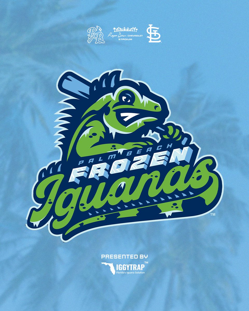 GoPBCardinals's tweet photo. Introducing the Palm Beach Frozen Iguanas!🧊🦎

Presented by Iggy Trap https://t.co/vM1Rv5ONJg