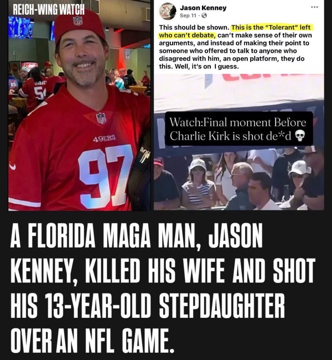 A MAGA Dad killed his wife and shot his daughter over a football game.

Why is MAGA so violent?