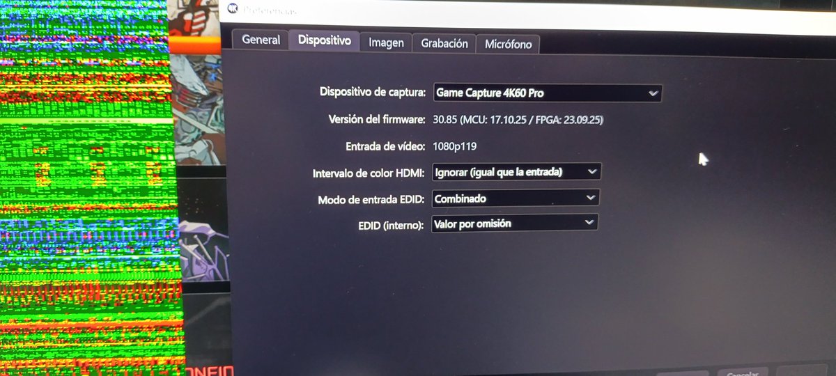 Algún entendido en el temario de putadas informaticas que me sepa de ir que cojones me pasa con la capturadora elgato game 4k pro interna.

Cuando capturó la ps5 me salen estás franjas verdes, pero es que solo puedo solucionarlo reiniciando el pc hasta que desaparecen ...