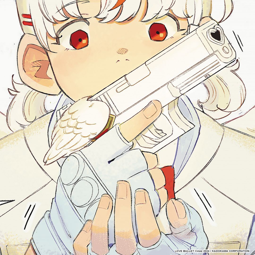 yenpress's tweet image. It's time for Koharu to glock in!🔫  Who's lining up to be her first victim—I mean, target? 👀💘

Get your shot at love by picking up Love Bullet, Vol. 1! 👉 buff.ly/wkxUwWb