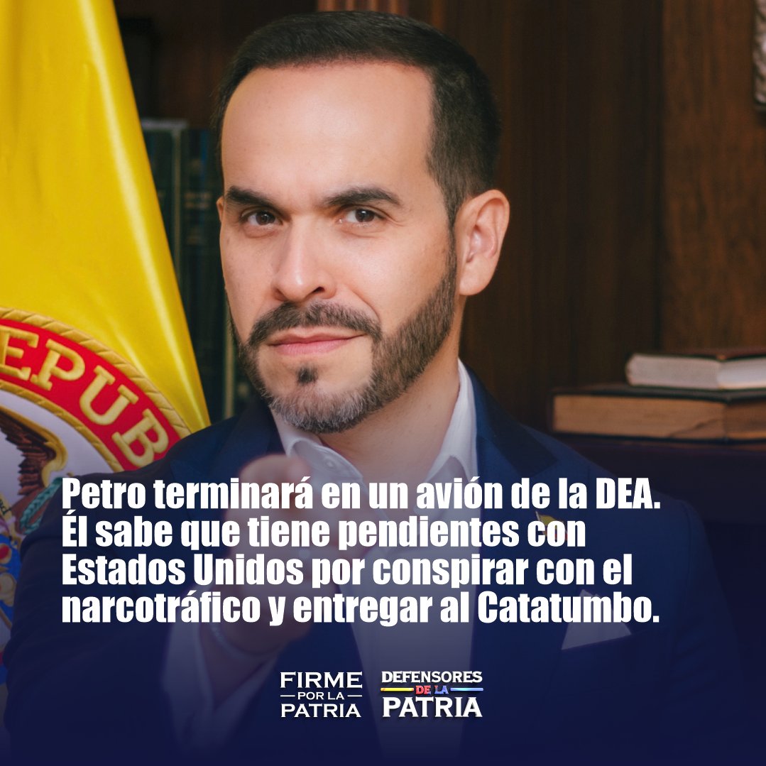 DELAESPRIELLAE's tweet image. Petro terminará en un avión de la DEA. 
Él sabe que tiene pendientes con Estados Unidos por conspirar con el narcotráfico y entregar al Catatumbo.

Firme por la Patria. 🇨🇴