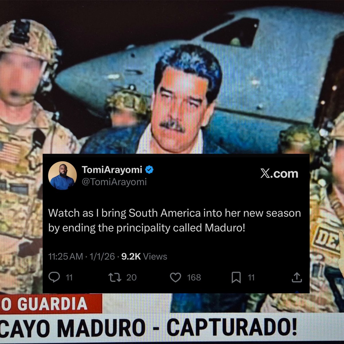 Venezuela prophecy fulfilled this morning! South America, it’s your time, your principality has been toppled. After 25 years dictatorship Maduro has fallen!