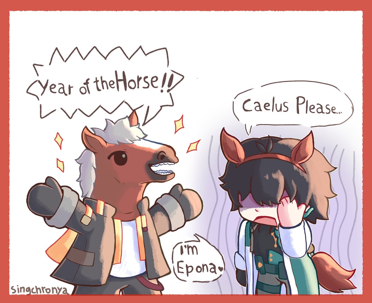 Singchronya's tweet image. I think Caelus knows no shame.. (I love those horse head mask) Poor Dan Heng x'DDDD 
Happy Year of the Horse!!! ♡
(I was late posting this /ᐠ ╥ ˕ ╥マ)

#HonkaiStaiRail #崩壊スターレイル #Caelus #穹 #DanHeng #丹恒 #Dancae #丹穹