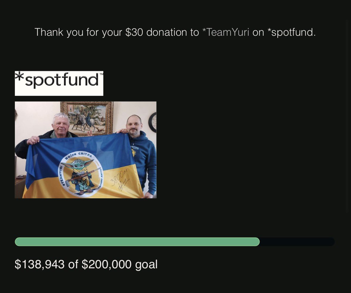 <a href="/Y_Chornomorets/">Yuri Chornomorets</a> <a href="/MapleSyrupF/">Maple Syrup O'Fella 🇨🇦 #TeamYuri. ▄︻芫══━一</a> <a href="/olimanagraphics/">Olimana Gurimana 🇺🇦 #TeamYuri</a> <a href="/kvistp/">Kvist</a> <a href="/Justinhead1982/">Wolfhound Fellá 🇮🇪🇪🇺🇺🇦🇺🇸🇬🇧 #TeamYuri</a> <a href="/GMClarke21/">G Clarke 🇺🇦💙💛</a> <a href="/GrootCorine/">Co 🇳🇱🇺🇦🇫🇷</a> <a href="/nina_lindroos/">NinaNafo CrazyCatLadyFella</a> <a href="/RichardKernoha2/">Richard Kernohan</a> <a href="/CordialCordite/">Wrong, Mr. M.: The world does need🌻🇺🇦 Uƙɾαιɳҽ!</a> Let’s get some SCOPES PROCURED‼️
Throw it in! No matter how much it ALL HELPS‼️ 
#TeamYuriSaysItWithMuntions 
#StandWithUkraine 
💙💛💥🌻💥🌻💥🌻💥🌻💥🌻💥