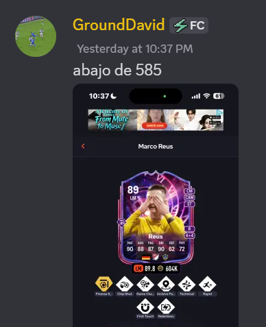 EL PROFIT DE AYER EN EL VIP.

- Messi 6.4m a 9.5m 🚀
- Pogba 730k a 850k 📈
- Suarez 1.1m a 1.4m 🚀
- Reus 585k a 750k 💸
Y muchos precios mas... 🤑🤑🤑

Si quieres llegar lleno de monedas a TOTY, este es el VIP que necesitas, ven te estamos esperando...