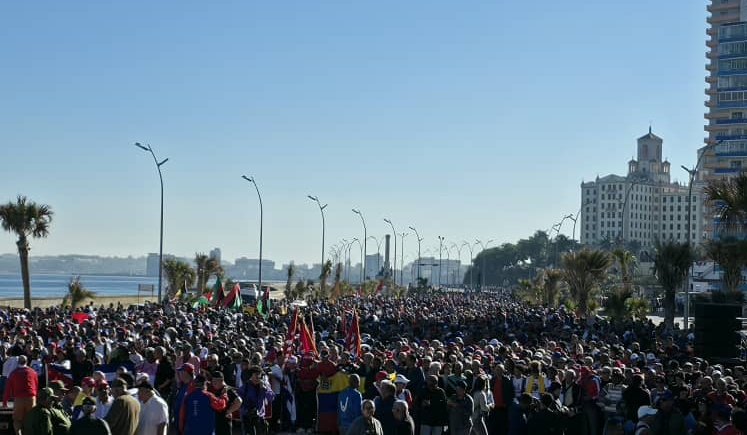 InderCuba's tweet photo. #InderCuba en la Tribuna Antimperialista, sumado a la condena de la agresión militar 
contra Venezuela, expresión del terrorismo de estado que practica y estimula el imperialismo yanqui.
#DeporteCubano 
#CubaConVenezuela https://t.co/IP4febqLFd