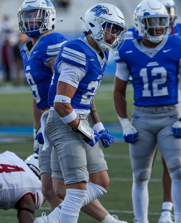TheCFBNation's tweet photo. Middle Tennessee SAF Jared Douglas Has Announced He Will Enter The Transfer Portal

Douglas Has 25T, 15 Solo, PBU, &amp; FF For The Blue Raiders This Season

#GoCFB #CollegeFootball #trueBLUE #findYOURblue #MTSU @Jaredducee https://t.co/wObDhj2Lf3