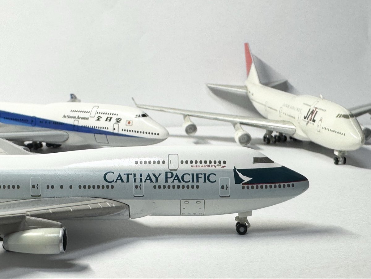 我が家の744勢揃い うーん実に「平成の空港」って感じで良き ある意味