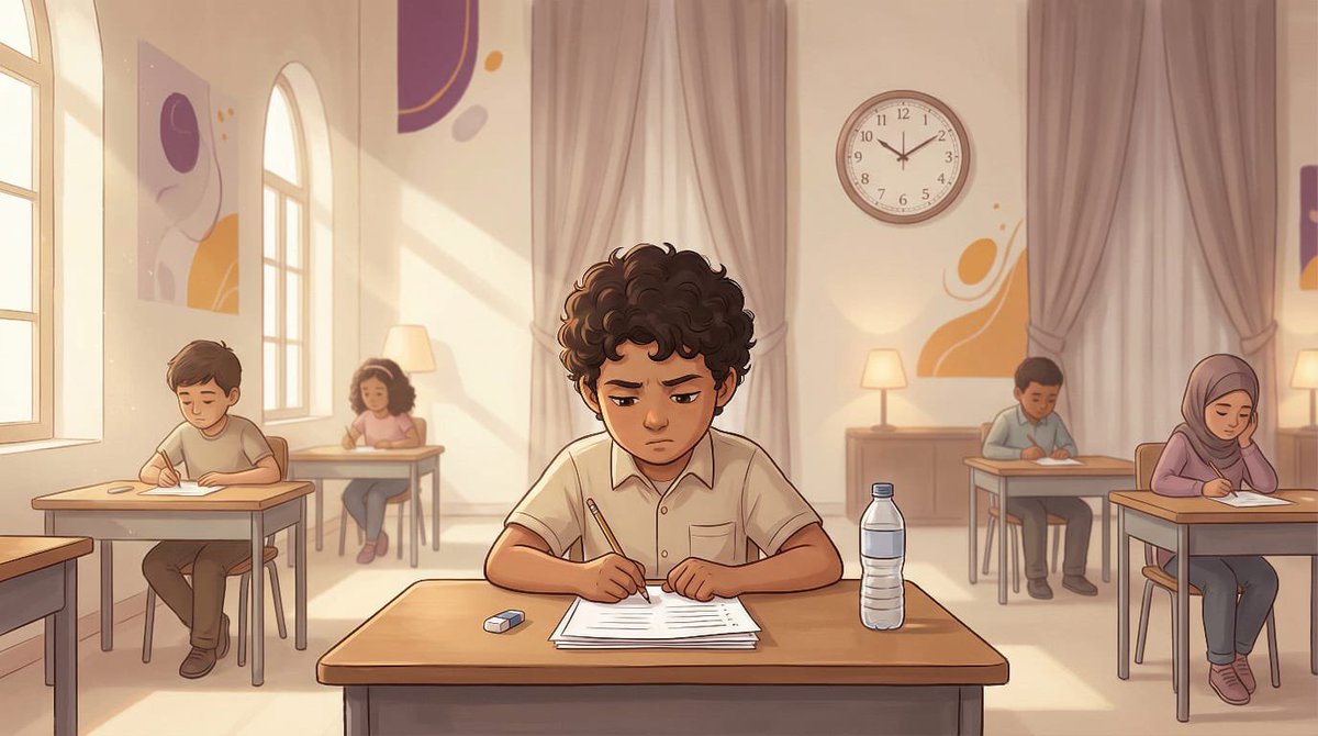 بكره تبدأ اختبارات أطفالنا 🌱

ومعها تبدأ معركة صامتة داخل قلوبهم 
خوف ما ينقال أوتوتر ما يُفهم ومحاولات صغيرة لإثبات أنفسهم

خلّونا ننتبه:
الاختبار يقيس معلومة  لكن الطفل يحتاج اللي يقيس شعوره
يحتاج يسمع: أنا واثق فيك
محاولتك كفاية
وأنا فخور فيك مهما كانت النتيجة

لا تحمّلونهم