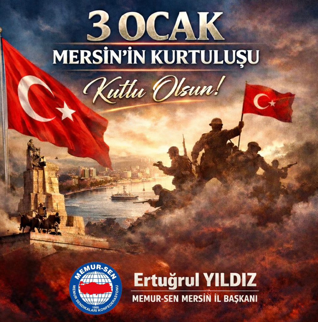 3 Ocak Mersin’in Kurtuluşu 🇹🇷

Kurtuluşun Adı: Mersin

Bu aziz şehir; inancı, direnişi ve vatan sevgisiyle istiklâl mücadelesine adını altın harflerle yazdırmıştır.
İşgale karşı ilk kıvılcımı yakan, milletin imanını ve cesaretini siper eden Molla Kerim ve onunla birlikte canını