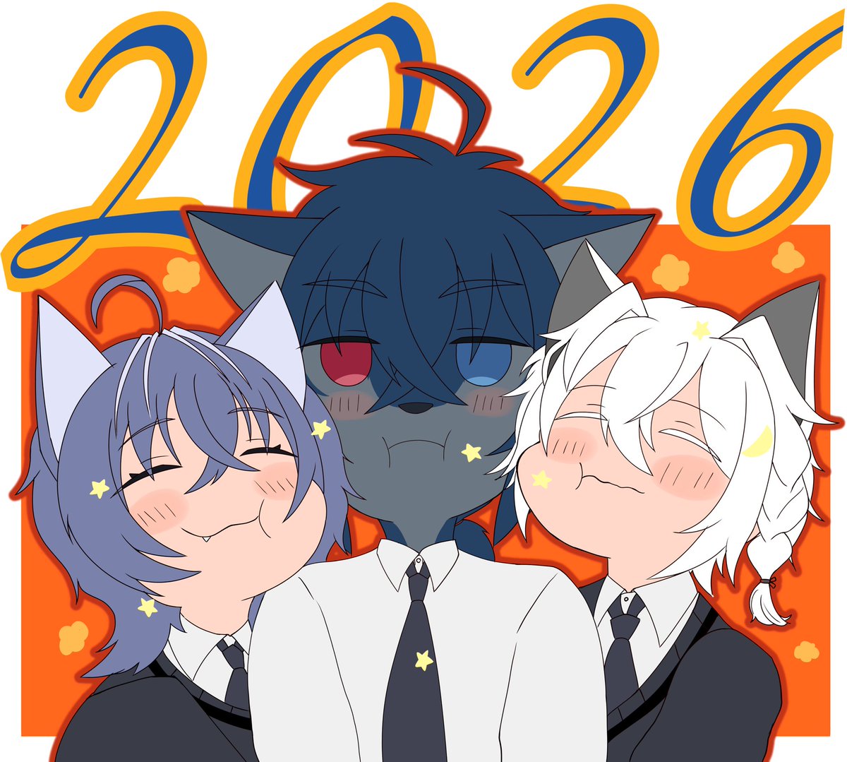 Anima2b's tweet photo. @akpl218 新年に久々にオオカミちゃんトリオ https://t.co/FK31v6zKLM