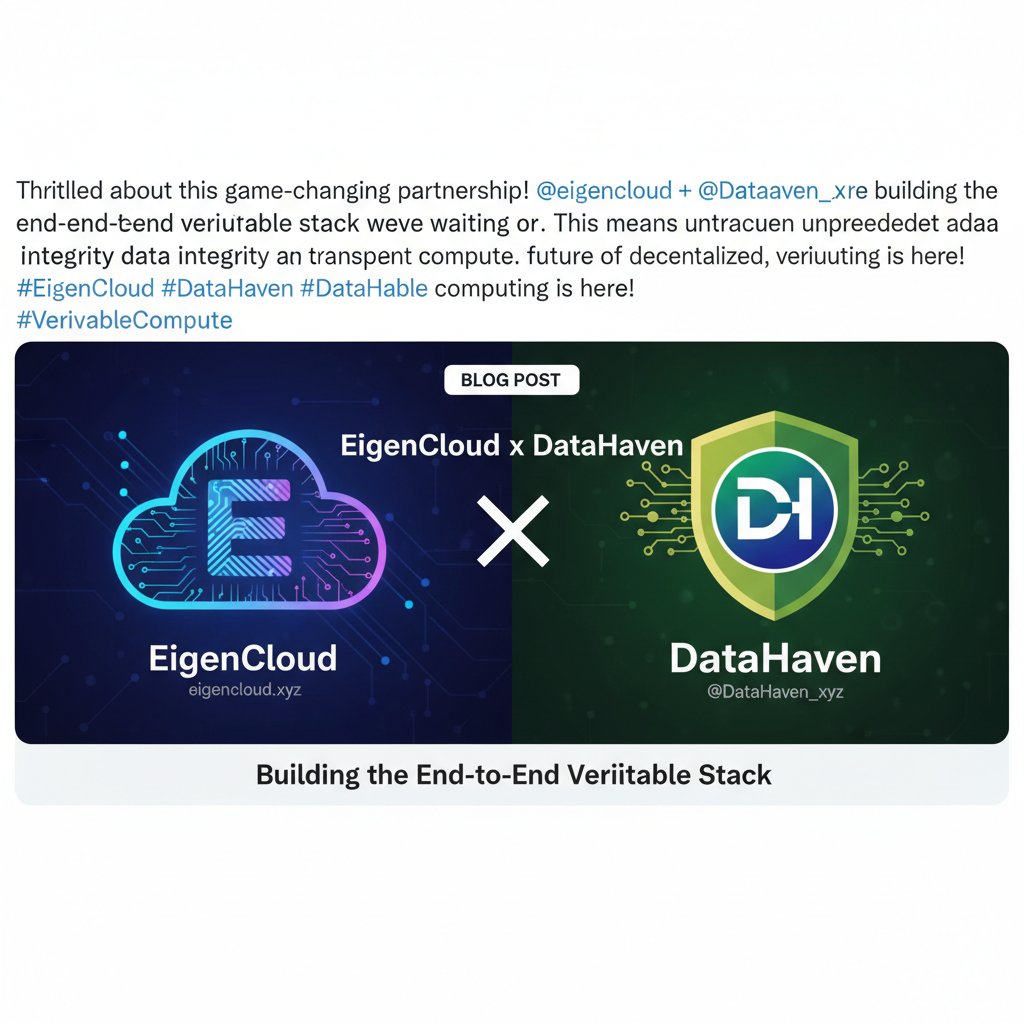 Investor0811's tweet photo. I’m excited about the EigenCloud + DataHaven partnership because it combines secure, verifiable storage with scalable cloud solutions.
This collaboration promises faster, more reliable Web3 infrastructure while keeping data trustless and transparent.
@DataHaven_xyz @eigencloud https://t.co/zDd0t9sQoZ