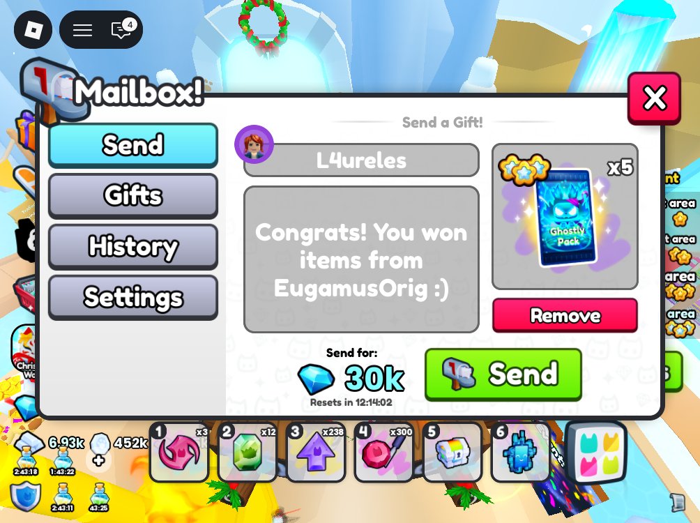 The winner is <a href="/99Loreto/">Loreto Alejandra</a> ! Congrats! I hope you like it. :)   

Thank you everyone for joining our giveaway :) Please stay tuned on our next giveaway.    

#petsimulator99 <a href="/EugamusOrig2/">EugamusOrig™</a>