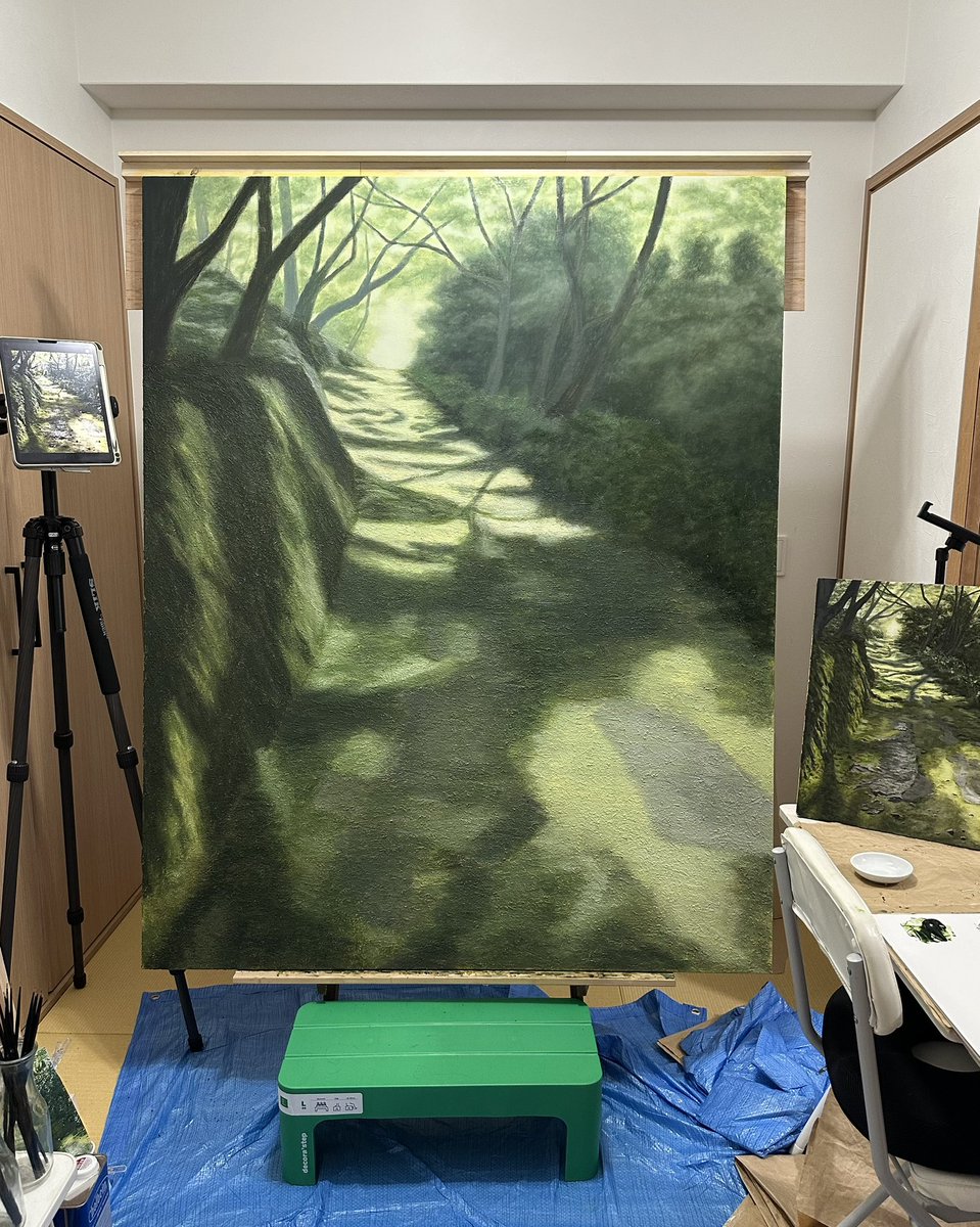 明部と暗部の土台作り🖌️
#油彩 #oilpainting