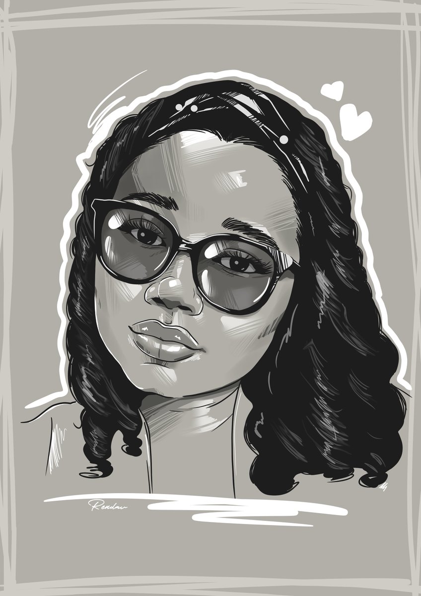 Il y'a quelques semaines j'ai dessiné le visage de <a href="/Vanelle_Zeh/">M W A Y E✨</a>. Je vous montre ça ici parce que le rendu me plaît trop. ✨🤍