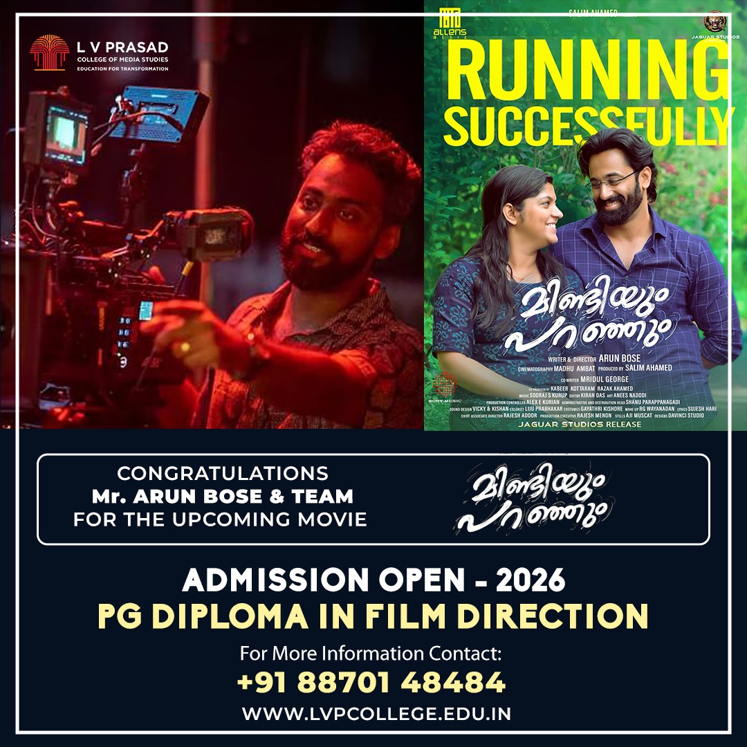 FilmLv's tweet image. We are proud to congratulate Mr. Arun Bose — Writer &amp;amp; Director on his upcoming film Marivillin Gopurangal. His journey is a true reflection of the power of storytelling, vision, and dedication that inspires our classrooms every day. 

#admissionsopen #postgraduate #filmdirection