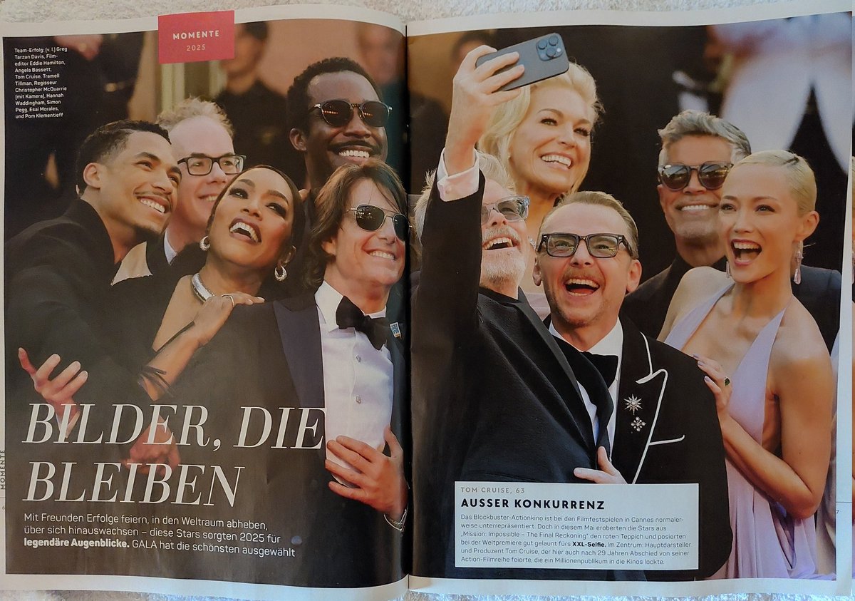 kiwirazzi's tweet image. YES THEY CANNES! 

GALA, December 30, 2025. And the @MissionFilm family and their boss @TomCruise get a two page spread. #MissionImpossible #TomCruise