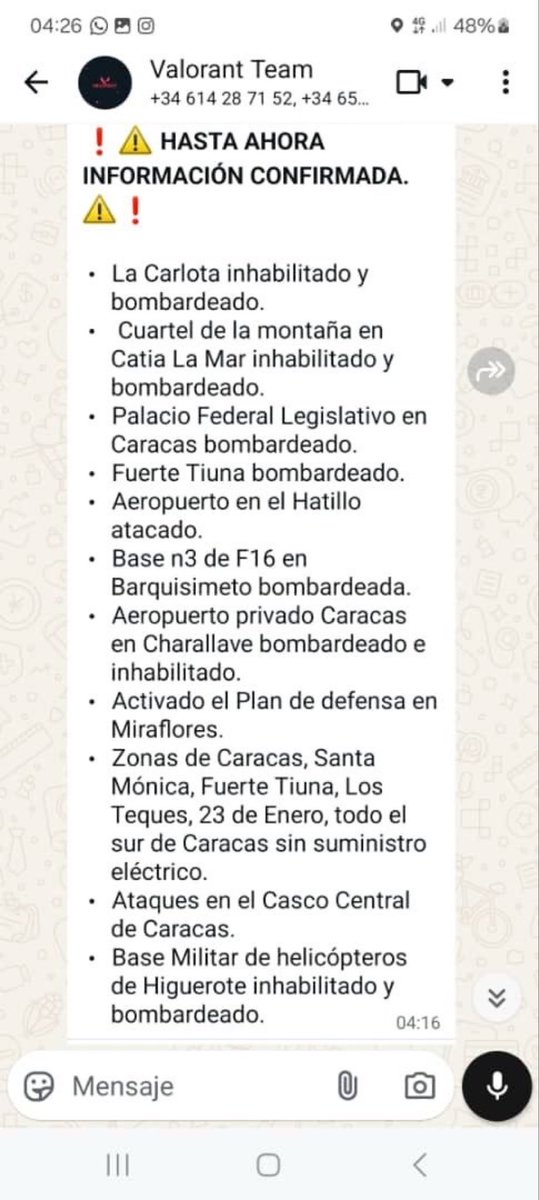 Estas serían las zonas bombardeadas por el ejército de Estados Unidos para detener y deponer a Nicolás Maduro. Cómo verá no hay instalaciones civiles y únicamente las que daban protección al dictador. Esta información la ha confirmado Gustavo Petro presidente de Colombia.