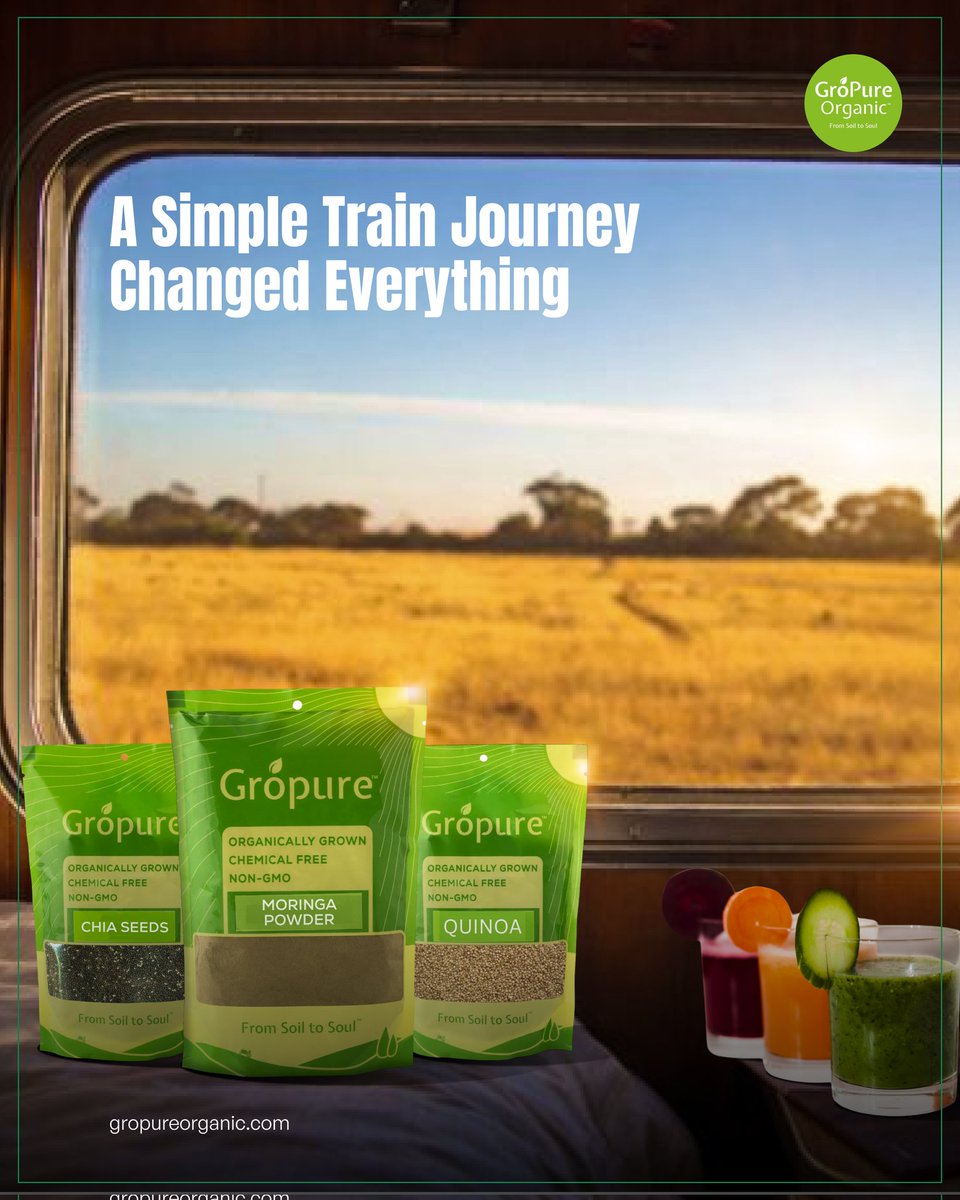 GropureOrganic's tweet image. A simple train journey raised a powerful question:
Is the food we eat every day actually safe?

That question became our mission — to bring pure, chemical-free food to every home. 🌱
#GroPureOrganic #EatPure #FoodSafety