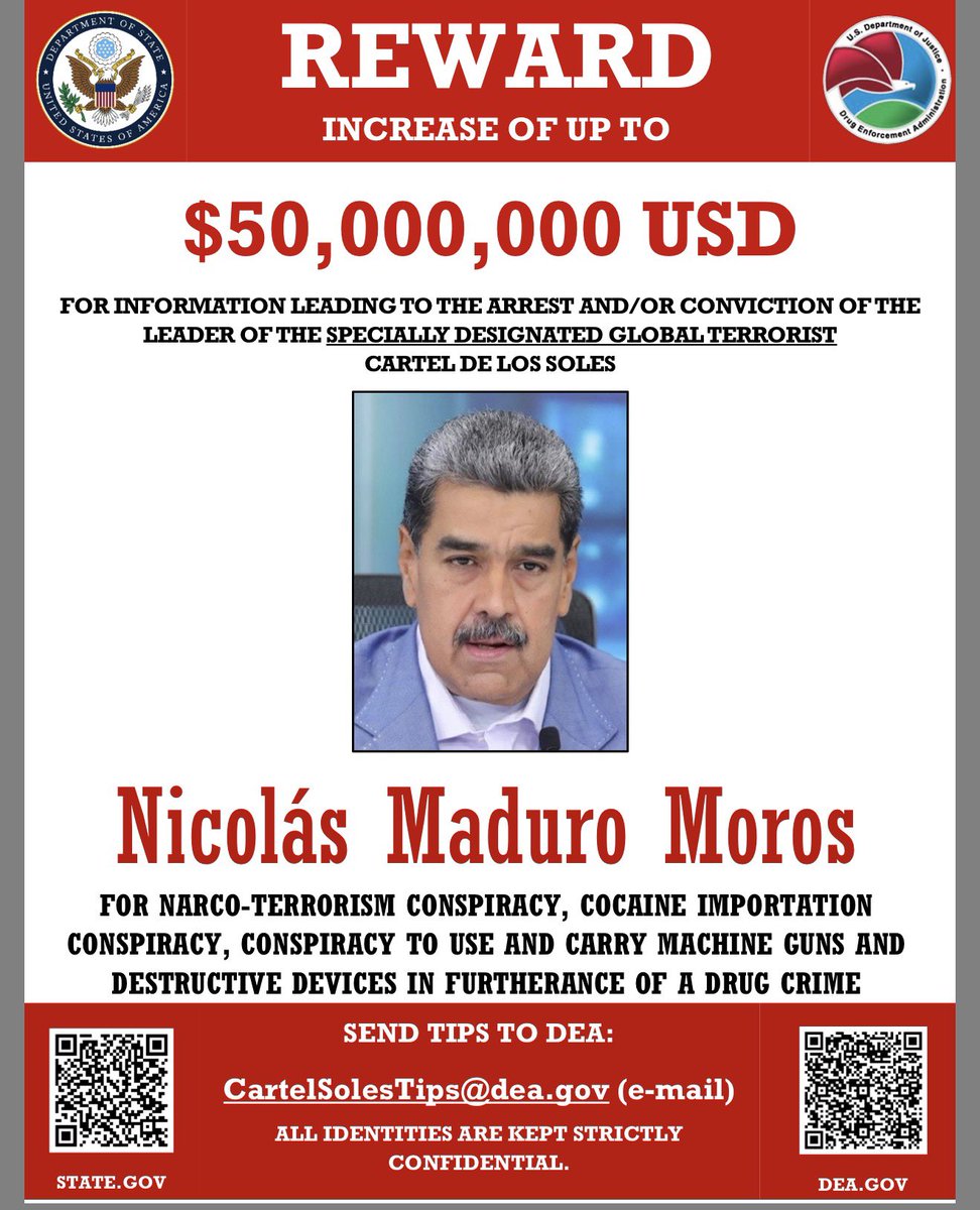 MrAndyNgo's tweet image. Whoa. The U.S. has captured most-wanted Venezuelan President Nicolás Maduro and his wife.