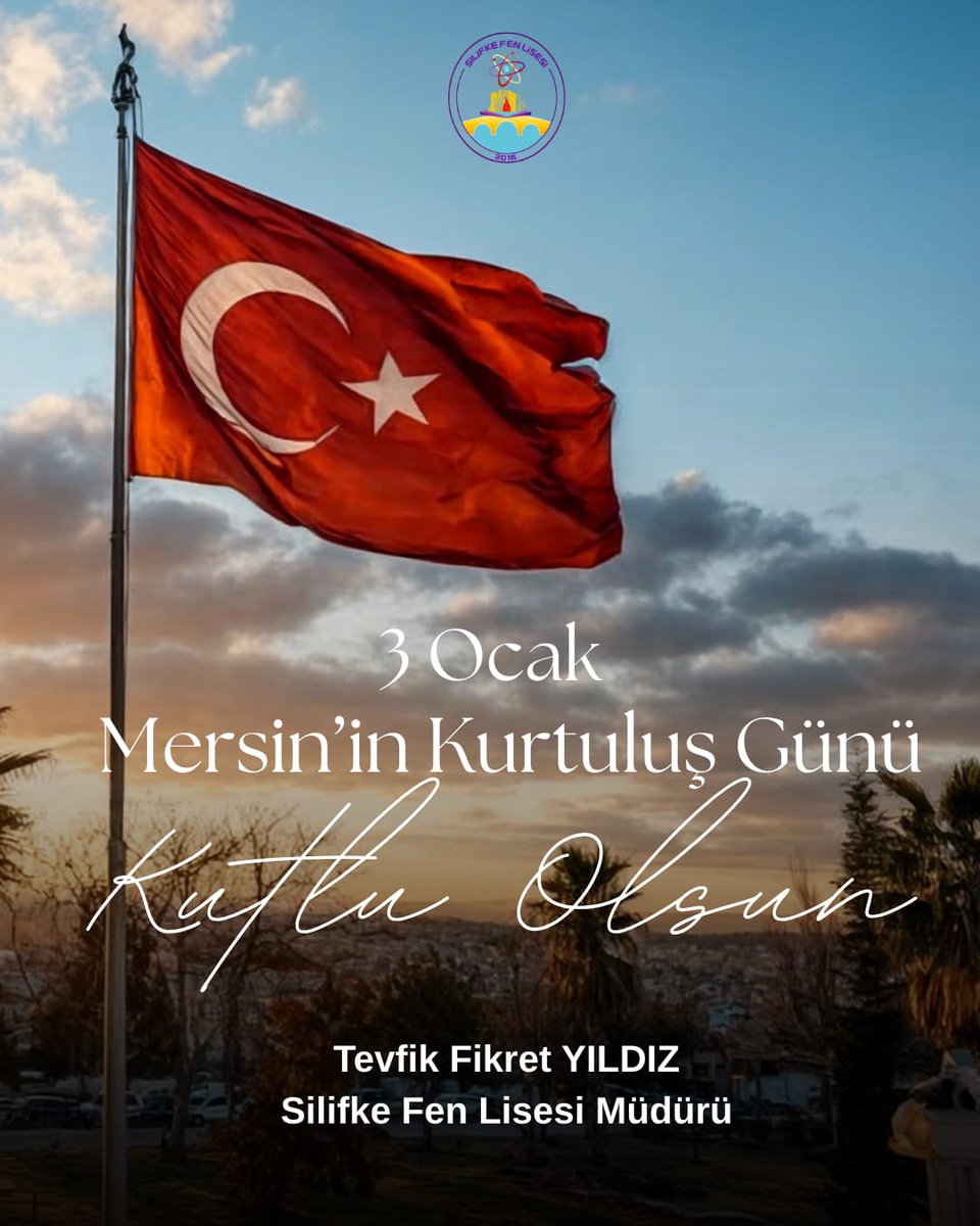 3 Ocak 1922, Mersin’in esareti reddedip özgürlüğüne kavuştuğu gündür. Yörüklerin direnişiyle yazılan bu destanı gururla anıyor, kurtuluşumuzu kutluyoruz.

<a href="/MersinMEM/">Mersin İl Millî Eğitim Müdürlüğü</a> 
<a href="/Muhammed0744/">Muhammed ÖZDEMİRCİ</a> 
<a href="/SilifkeArGe/">Silifke Mem</a> 
<a href="/kltiinerolu/">Fevzi Kültiğin Eroğlu</a> 
<a href="/TevfikfikretyZ/">Tevfikfikretyıldız</a>