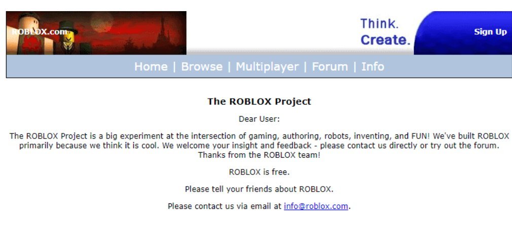 GnomeCode's tweet image. This is how Roblox chose to describe themselves back in 2006