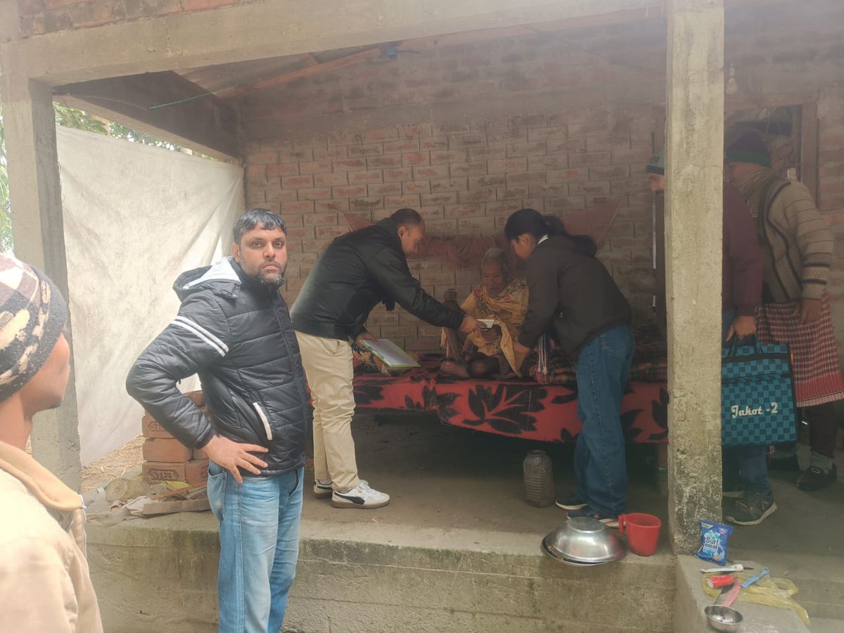 SIR House Hearing of 85+ elector of Part No 131 under Haldibari Block 1-Mekhliganj (SC) AC in presence of AERO, Micro Observer and BLO.