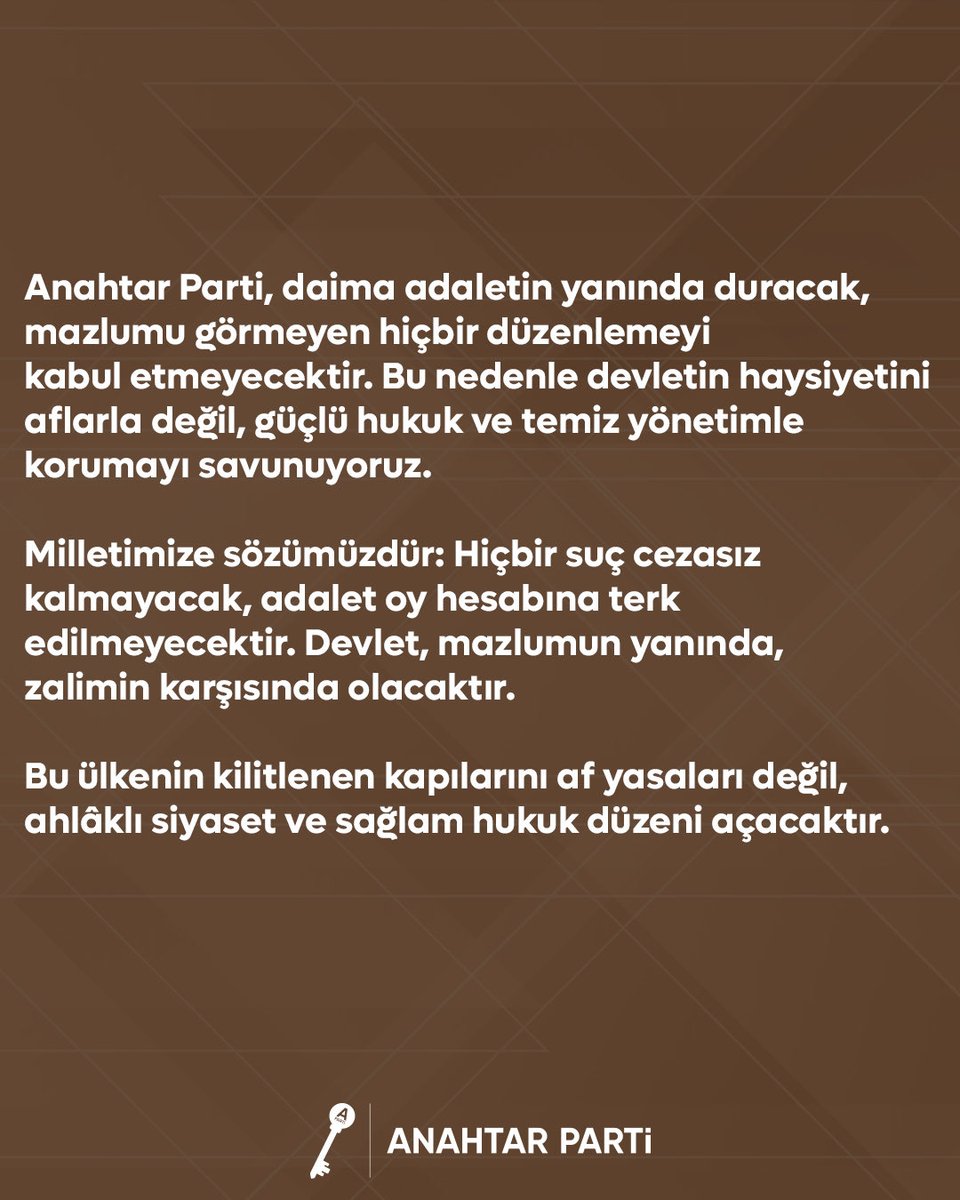 Anahtar Parti Hukuk Politikaları Başkanımız Sayın Prof. Dr. Oğuz Sadık Aydos’un 11. Yargı Paketi hakkındaki görüşleri:

<a href="/oguzsadikaydos/">Oğuz Sadık AYDOS</a> <a href="/apartihukuk/">Anahtar Parti Hukuk Politikaları Başkanlığı</a>