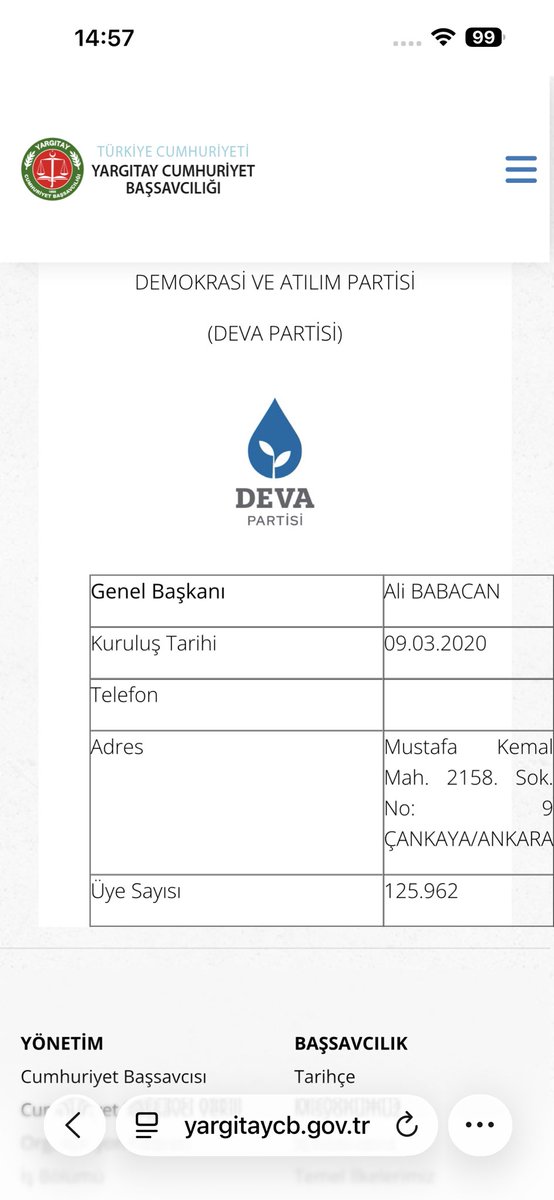 <a href="/MDRaporlar/">MDRaporlar</a> Yaptığınız tüm yanlı anketlerde gördüğüm kadarıyla Deva Partisi’ni yok saymaya çalışıyorsunuz. 125.000’i geçkin üyesi ile Deva Partisi var. Anket firmaları yanlı olmaz  sizleri listeyi güncellemeye davet ediyorum  💧🌱🇹🇷