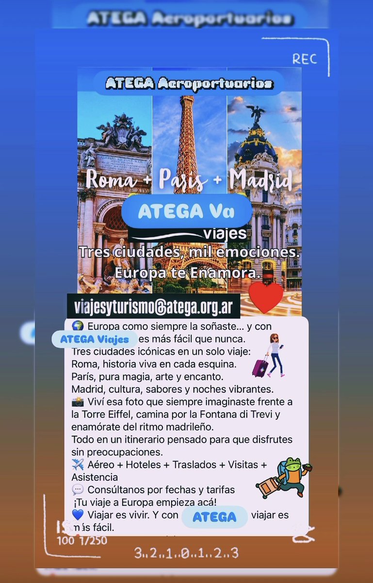 _ATEGA_'s tweet image. ‼️Viaja con ATEGA‼️ 
‼️Consulta Tarifas‼️ 
‼️ATEGA Viajes y Turismo‼️
‼️Todos los destinos‼️
‼️Tu Viaje es HOY‼️ 
‼️ATEGA Va‼️

✈️🚌🚲🏍️🚙⛴️🚁⏳💵 🏨😁🧳🏄🏿‍♂️⛷️🏖️🏔️

‼️Sabemos de Aeropuertos‼️
‼️Sabemos de Viajes‼️

👉viajesyturismo@atega.org.ar

#AtegaViajes #AtegaVa #ModoAtega…