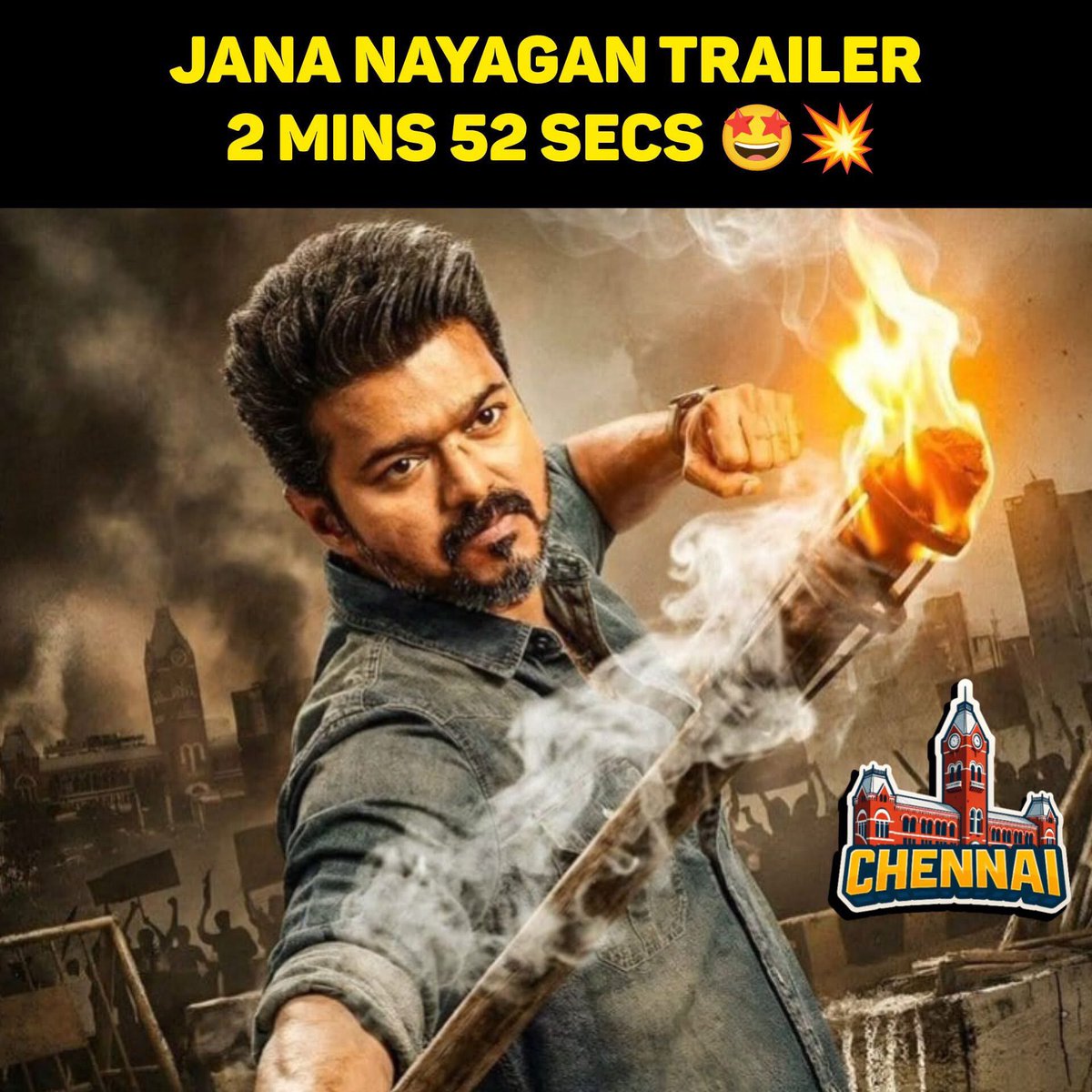memeschennai's tweet photo. Are you ready guys🤩🔥
Get ready for peak mass, goosebumps, and record-breaking vibes! ⚡

#AnilMode #JanaNayagan #TrailerToday #ThalapathyVijay #MassMoment #FanCelebration #Kollywood #ThalapathyForever #FireMode #fblifestyle https://t.co/5SUF9JrjdA