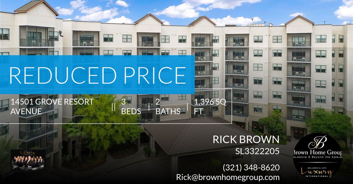 BtheKeyRE's tweet image. 📍 Reduced Price 📍 This recently reduced home at 14501 Grove Resort Avenue 2438 in Winter Garden won't last long, so, don't wait to set up a showing! Reach out here or at (321) 348-8620 for more information!

Thanks,

Rick A. Brow... homeforsale.at/14501_GROVE_RE…