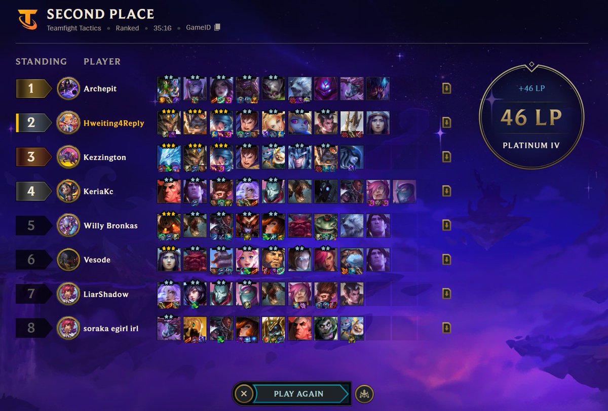 maojien's tweet photo. @TheFabraxxx First game, I had to sell my Anivia in the end as I didnt get 3* on her cuz of 3rd place contesting https://t.co/C1ghuSMSRi