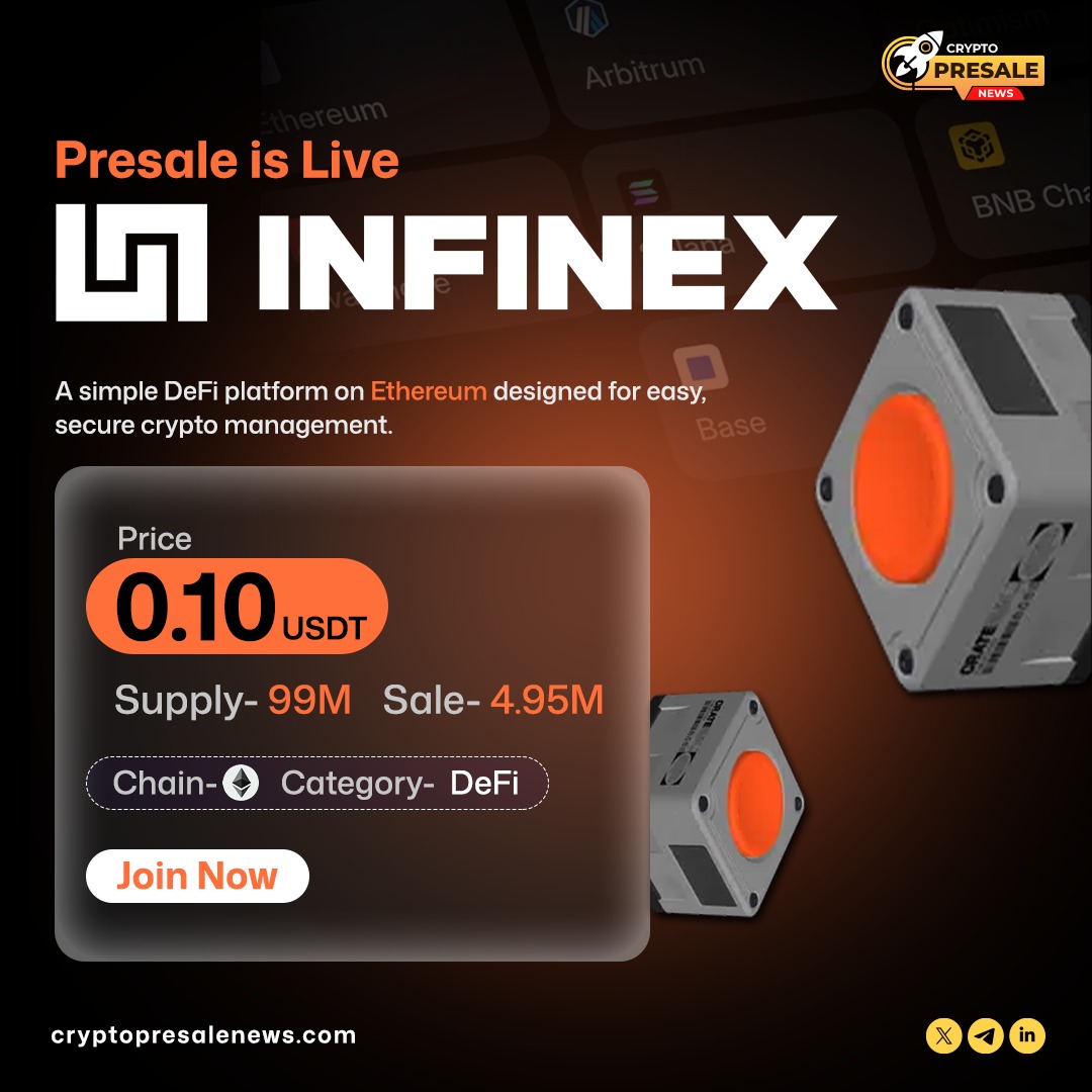 CryptoPresaleX's tweet photo. ๐ $INX ICO Coming Soon: Enter simplified DeFi on Ethereum at $0.10 with limited supply โ early access starts now.
Visit: https://t.co/TrLHZ9BSaO
#ICO #UpcomingICO #DeFi #Ethereum #Web3 #Altcoins #CryptoCommunity @infinex https://t.co/BfaqnMsweS