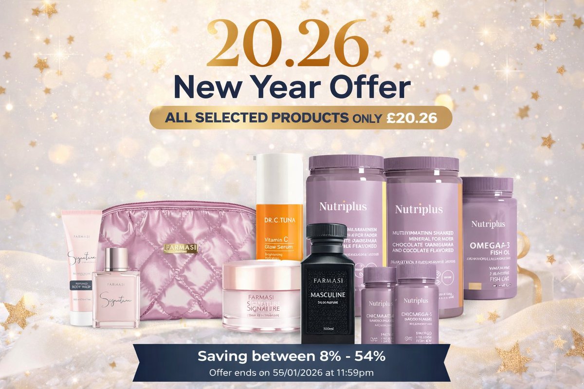 PhoenixFaves's tweet image. ✨ 20.26 New Year Offer ✨
All selected products just £20.26 each 🥳
Save 8%–54% on skincare, fragrance &amp;amp; wellness!
⏰ Ends 05/01/2026 at 11:59pm
👉 Shop now: shorturl.at/uM4fy
#2026NewYearOffer #NewYearSavings #£2026Deal #SkincareDeals #LimitedTime ⏳