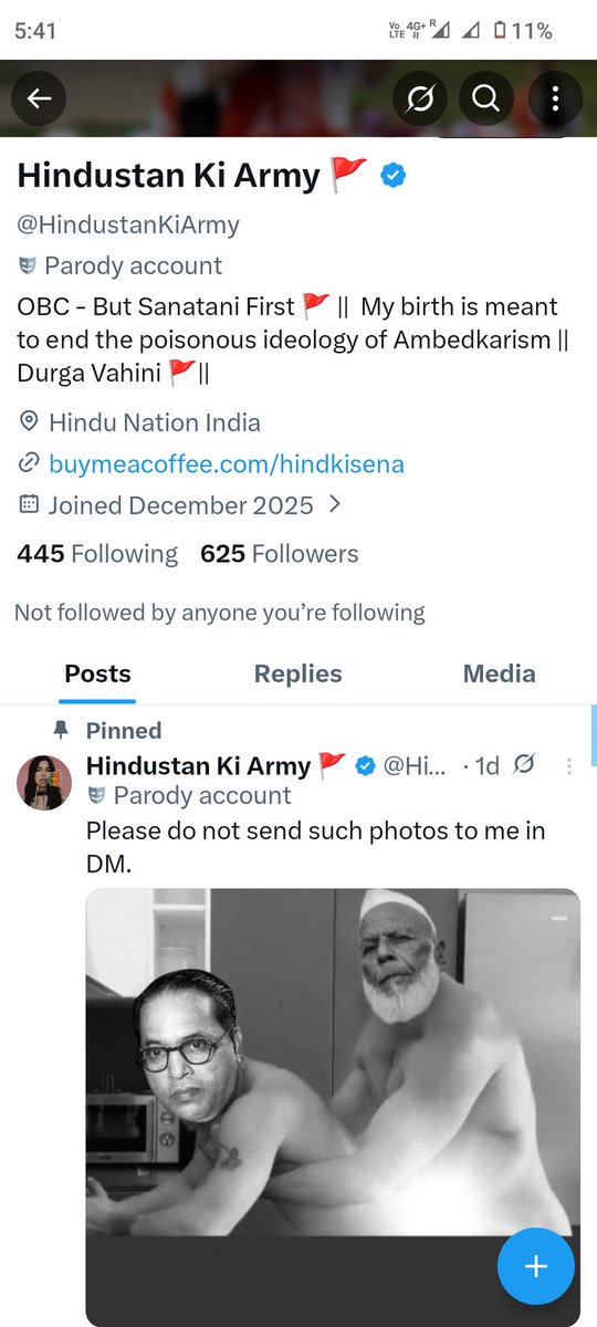gajendrap2699's tweet photo. हिंदुस्तान की आर्मी नाम का एक Xअकाउंट है जिस पर बाबा साहब जी की आपत्तीजनक कई तस्वीर पोस्ट की गई है कृपया ईसे संग्यान मे लेते हुए उचित कार्यवाही करे https://t.co/kxABUgCiGn