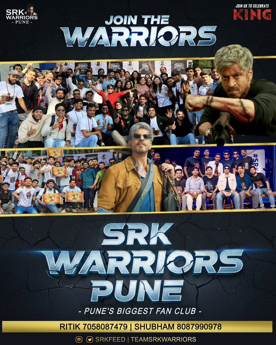 srkfeed_x's tweet photo. From Pune, for the King 👑
If SRK lives in your heart, you’re already one of us 👑❤️
Join the Warriors | SRK WARRIORS PUNE | KING
@iamsrk @TeamSRKWarriors
#SRK #ShahRukhKhan #KingKhan #Baaadshah #King #KingMovie #Pune #SRKian #punenews #SRKfan https://t.co/FYAbfqyUnI