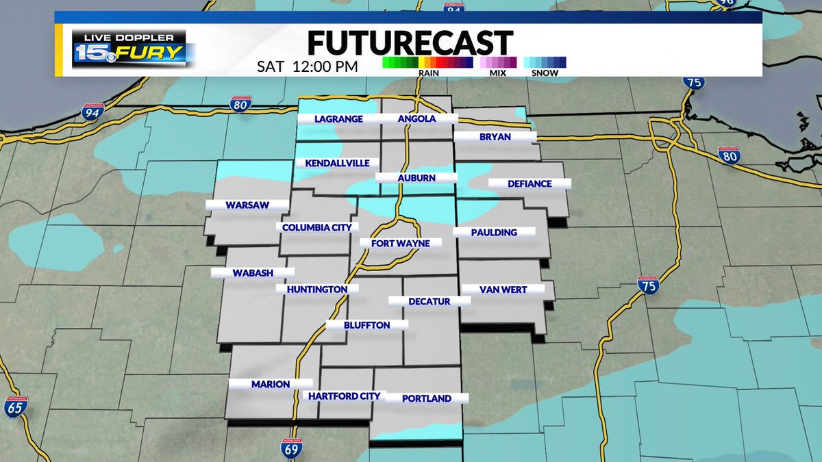 It'll be a cloudy and cold Saturday ahead, with highs remaining in the 20s. We'll also be tracking a few scattered flurries throughout the day, accumulation not expected. We'll be warming up to above freezing temps soon enough! Find out when at  wane.com/weather?utm_me… #15Fury