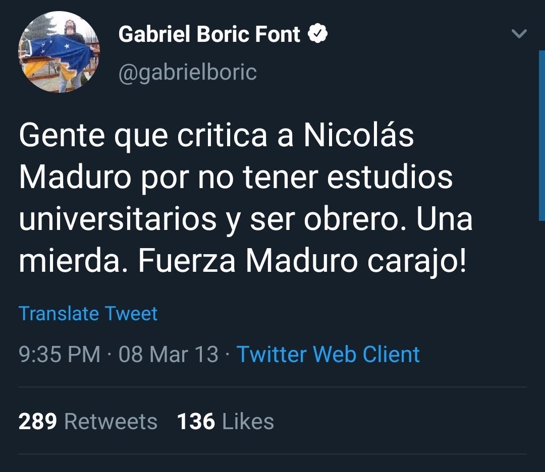 <a href="/GabrielBoric/">Gabriel Boric Font</a> Cagó tú compadre Gabriel🤣😂