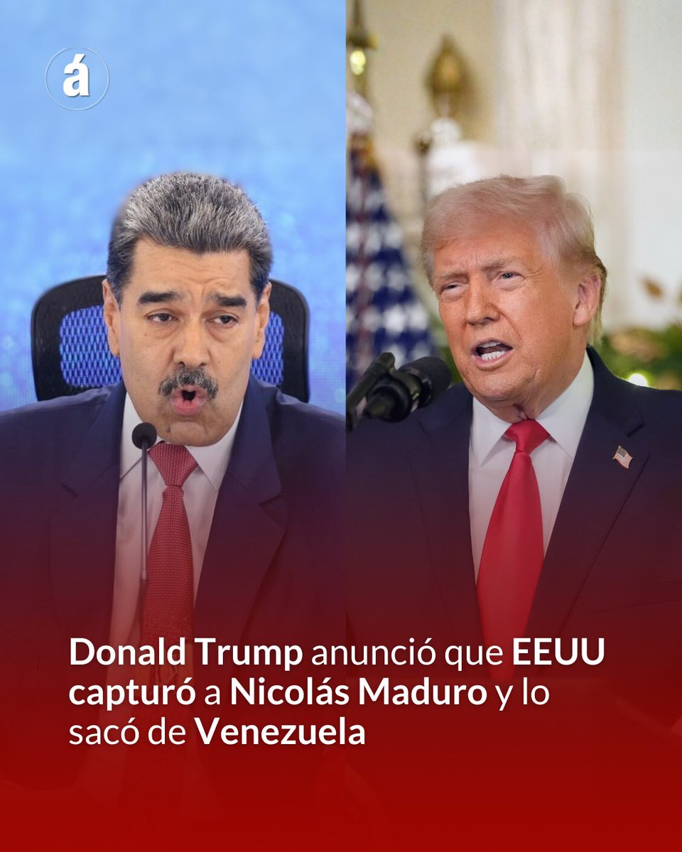 Ambitocom's tweet image. ⭕ El presidente de EEUU, Donald Trump, anunció que el país norteamericano capturó a Nicolás Maduro y su esposa y los sacó de Venezuela. Sucedió después de las operaciones de la administración republicana contra Caracas y otras ciudades aledañas. | Más información en…