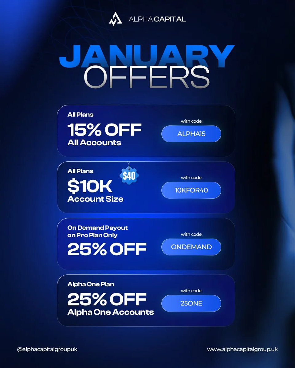 ETradez_'s tweet photo. Still finding a propfirm to be with this 2026?

@AlphaCapitalUK got you!!

January Deals just landed, maximize them while they're available 🔥

Start your Alpha Journey here now:
https://t.co/EAR8kPtgGS

Who knows what surprise is waiting for you once you signed up 👀 https://t.co/3Buaylr3IF