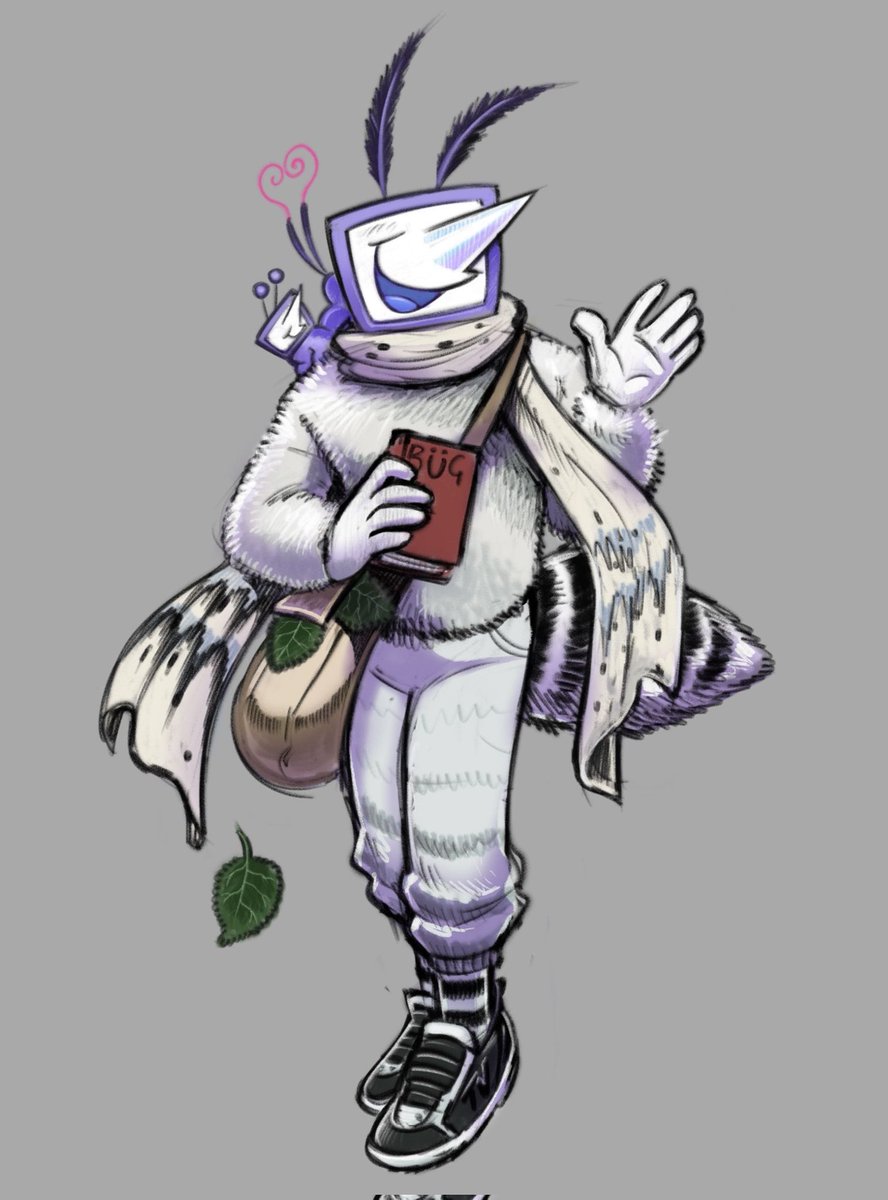 I had the pleasure of having a go at drawing <a href="/abugsvoice/">abugsvoice</a> 's Tenna-Bug-sona as mature pussmoth (sort of) , ain't he FLUFFY??